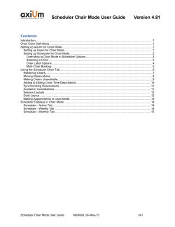Scheduler Chair Mode User Guide Version 4.81