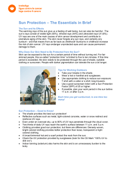 Sun Protection &ndash; The Essentials in Brief