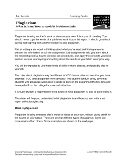 Plagiarism - VCC Library