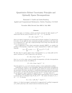 Quantitative Robust Uncertainty Principles and Optimally Sparse