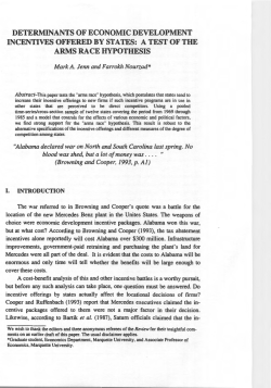 determinants of economic development incentives offered by states