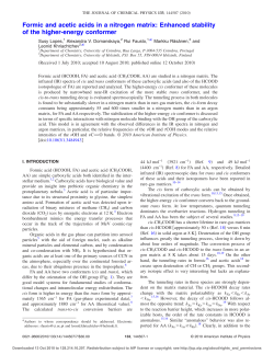Formic and acetic acids in a nitrogen matrix: Enhanced