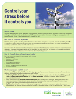 Control your stress before it controls you.