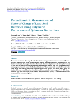 Potentiometric Measurement of State-of-Charge of Lead