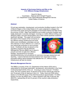 Impacts of Katrina and Rita on the offshore energy