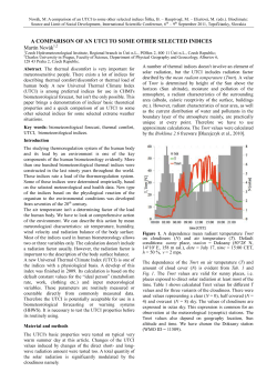 a comparison of an utci to some other selected indices