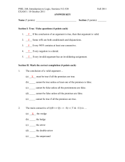 Section I: True / False questions (4 points each)