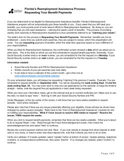 Florida`s Reemployment Assistance Process: Requesting Your