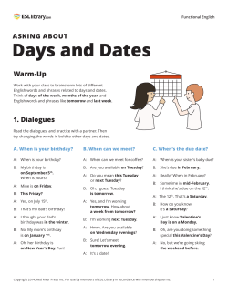 Asking about Days and Dates - Functional English - ESL