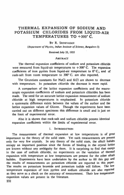 thermal expansion of sodium and potassium chlorides from liquid