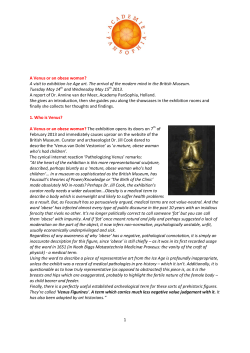 1 A Venus or an obese woman? A visit to exhibition Ice Age art. The