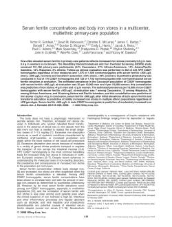 Serum ferritin concentrations and body iron stores in a multicenter