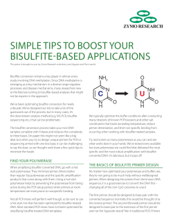 simple tips to boost your bisulfite-based applications