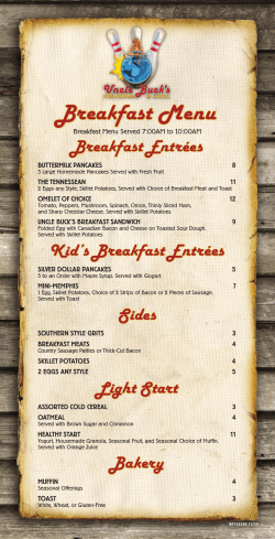 Breakfast Menu - Big Cypress Lodge
