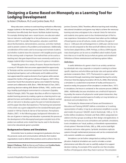 Designing a Game Based on Monopoly as a