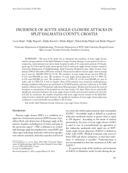 InCIdenCe of ACute Angle-Closure AttACks In sPlIt