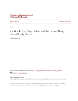 Optimal Class Size, Dukes, and the Funny Thing about Shady Grove
