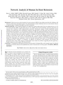 Network Analysis of Human In-Stent Restenosis