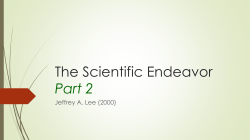 The Scientific Endeavor Part 2