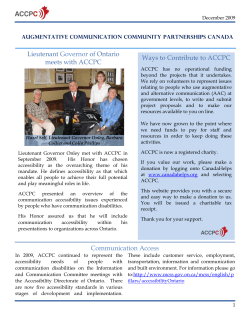 December 2009 - Communication Disabilities Access Canada