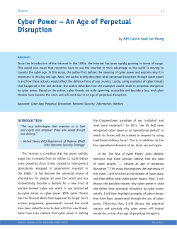 Cyber Power &ndash; An Age of Perpetual Disruption