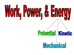 Notes Work Energy and Power