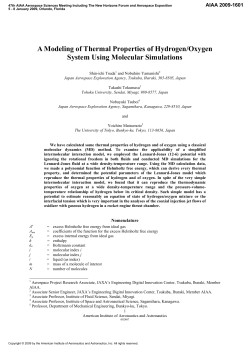 A Modeling of Thermal Properties of Hydrogen/Oxygen System