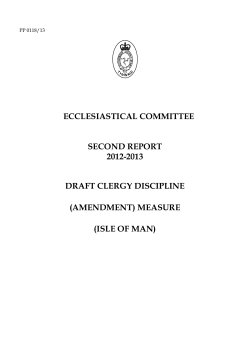 ECCLESIASTICAL COMMITTEE SECOND REPORT 2012
