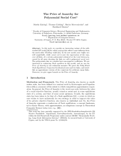 The Price of Anarchy for Polynomial Social Cost*