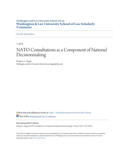 NATO Consultations as a Component of National Decisionmaking