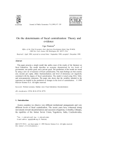 On the determinants of fiscal centralization