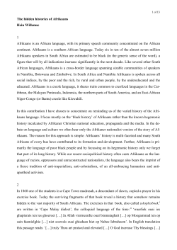 The hidden histories of Afrikaans