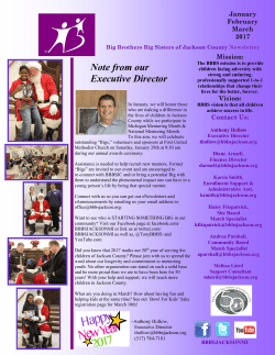 Note from our Executive Director - Big Brothers Big Sisters of