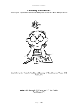 Foretelling or Fortuitous? - Utrecht University Repository