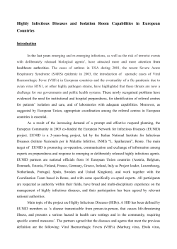Highly Infectious Diseases and Isolation Room Capabilities in