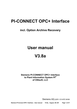 PI-CONNECT OPC+ Interface User manual V3.8a