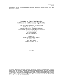 Strategies for Energy Benchmarking In Cleanrooms and Laboratory