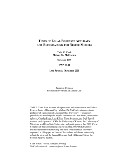 TESTS OF EQUAL FORECAST ACCURACY