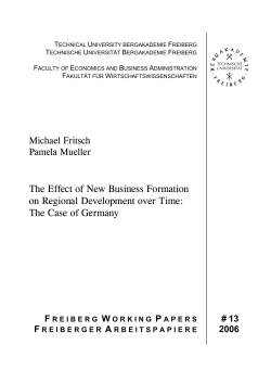 The Effect of New Business Formation on Regional