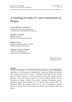 A typological study of vowel interactions in Basque
