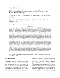 Effect of Long-Term Physical Exercise on Blood Pressure in African