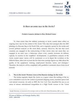 Is there an arms race in the Arctic? - Journal of Military and Strategic