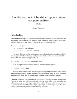 A unified account of Turkish exceptional stress assigning