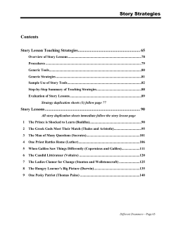 Story Lesson Overview and Teaching Strategies