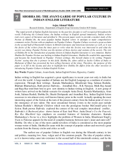 29 shobha de: the avant-garde of popular culture in indian english