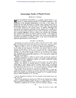 Immunologic Studies of Platelet Protein