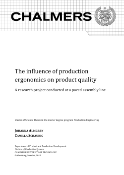 The influence of production ergonomics on product quality