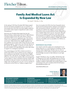 Family And Medical Leave Act Is Expanded By