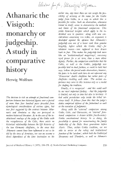 Athanaric the Visigoth: monarchy or J `udgeship. A study in