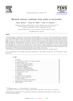 Bacterial mercury resistance from atoms to ecosystems